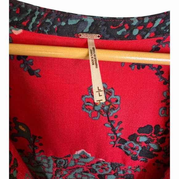 Free People  If Only you Knew Red Bohemian Maxi Dress L - Picture 7 of 8